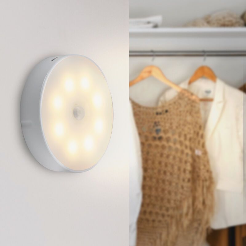 Lámpara nocturna blanca de plástico, Ilene, 1,5W, 3000K LED
