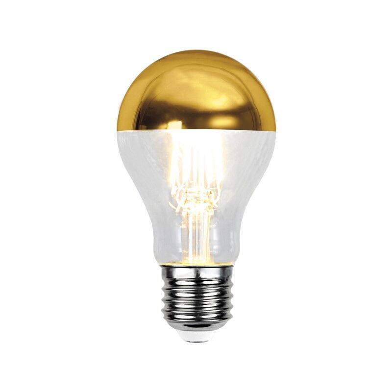 Bombilla LED espejo E27 regulable Malik, oro, A60, 4,8W, 2700K, IP44