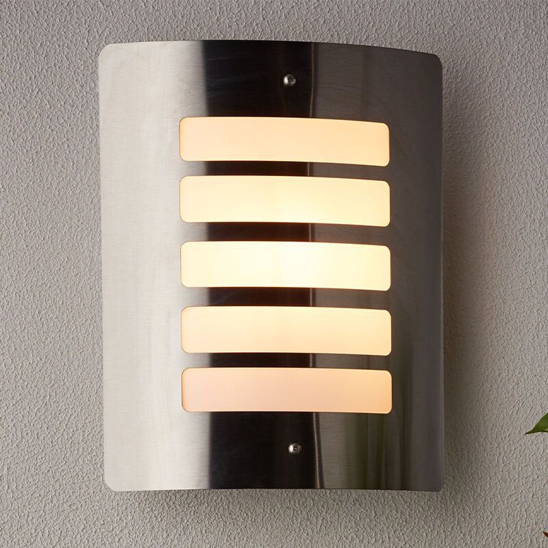 Lámpara exterior cromada de metal, Alea, IP44 Lámpara exterior cromada de metal, Alea, IP44
