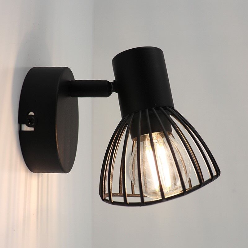 Foco de pared negro industrial, Aina