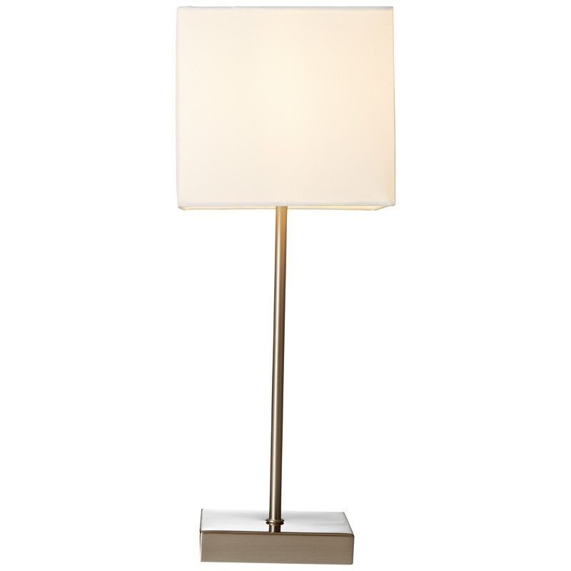 Lámpara de mesa cromada de tela, Marinda, con interruptor Lámpara de mesa cromada de tela, Marinda, con interruptor