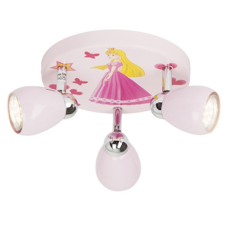 Foco de techo infantil rosa de metal, Rinze, 2,5W, 3000K LED