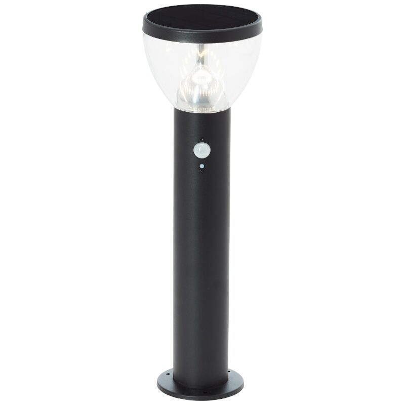 Lámpara de pie solar exterior negra moderna, Saar, 3W, 3000K LED, IP44