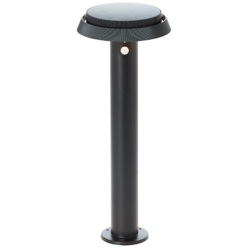 Lámpara de pie solar exterior negra de metal, Ridvan, 4W, 3000K LED, IP44