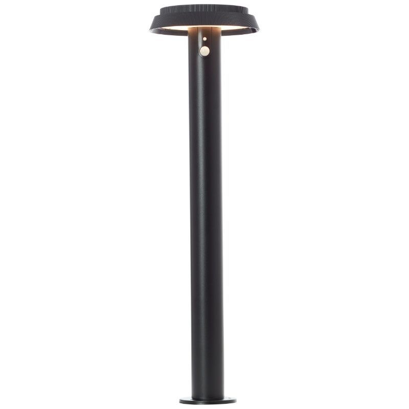 Lámpara de pie solar exterior negra de metal, Ridvan, 4W, 3000K LED, IP44 Lámpara de pie solar exterior negra de metal, Ridvan, 4W, 3000K LED, IP44
