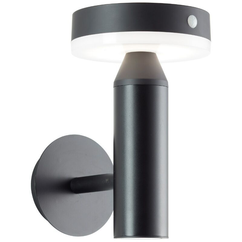 Aplique solar exterior negro de metal, Kubilay, 3W, 4000K LED, IP44 Aplique solar exterior negro de metal, Kubilay, 3W, 4000K LED, IP44