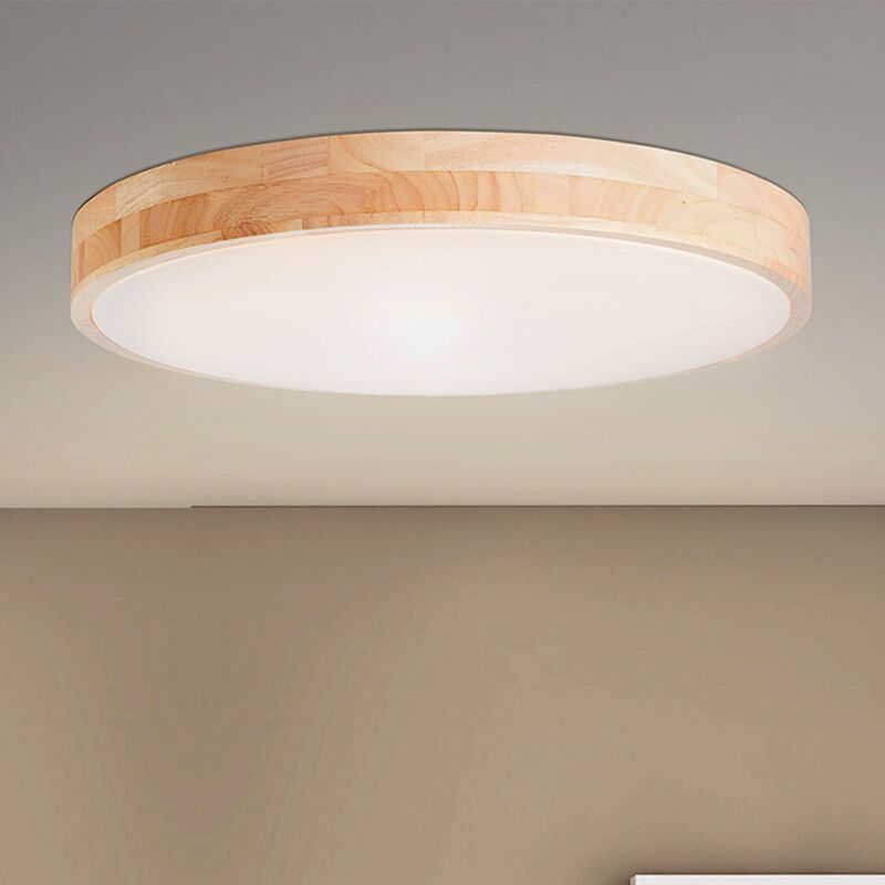 Plafón de techo moderno madera, Asude, 60W, ajustable entre luz blanco cálido y frío LED, con mando a distancia Plafón de techo moderno madera, Asude, 60W, ajustable entre luz blanco cálido y frío LED, con mando a distancia