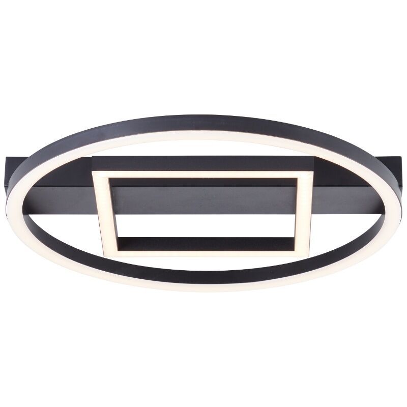 Plafón de techo negro diseño, Konrad, 20W, 3000K LED