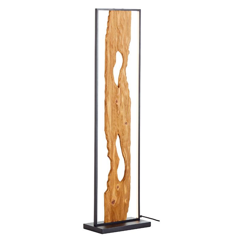 Lámpara de pie marrón rústica, Raynor, 20W, 3000K LED, con interruptor