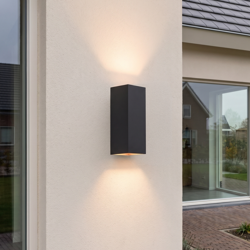 Aplique up down de aluminio negro, Dion, 8W, 3000K LED, IP54 Aplique up down de aluminio negro, Dion, 8W, 3000K LED, IP54