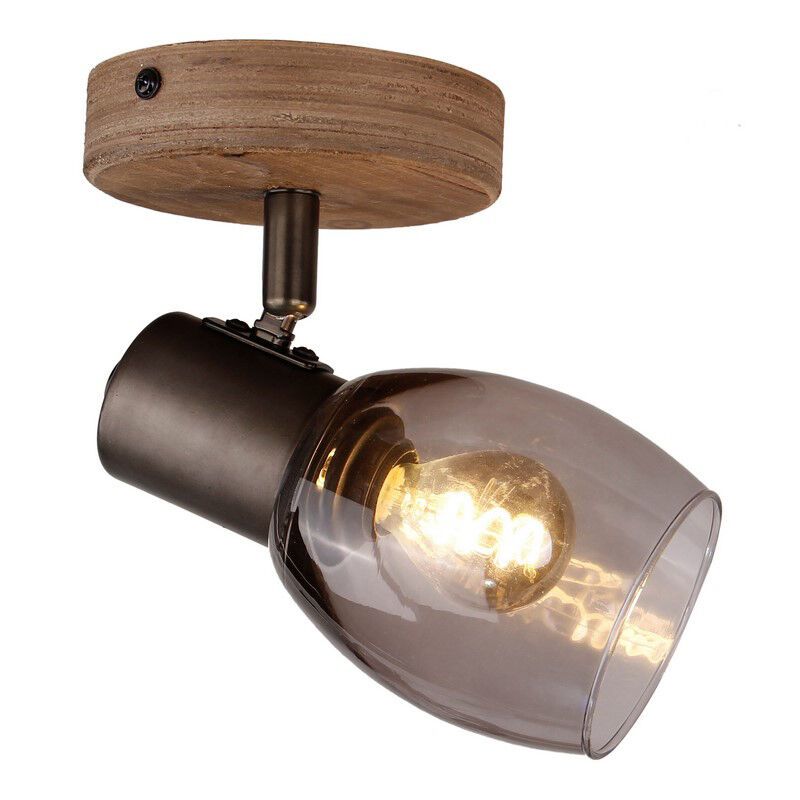 Foco de techo de madera negro, Clifford