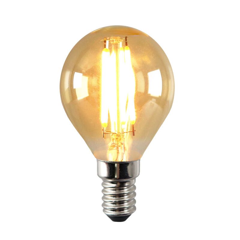 E14 LED bombilla regulable, P45, 3w, ámbar de vidrio, 2200K