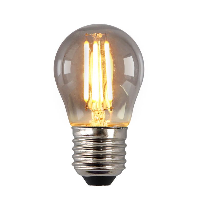 E27 LED bombilla regulable, P45, 3w, vidrio humo, 2200K