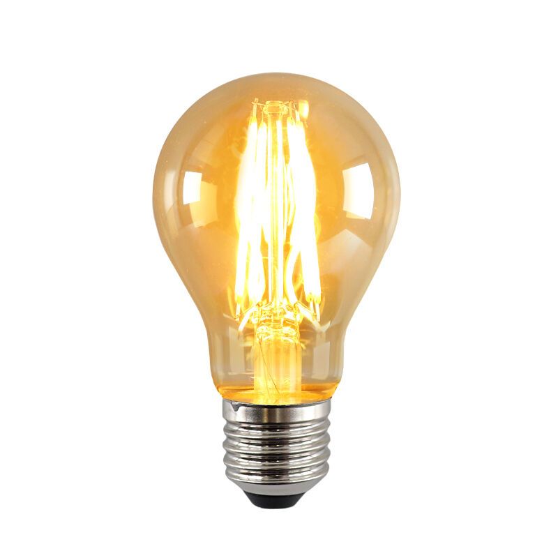 E27 LED bombilla regulable, A60, 5w, ámbar de vidrio, 2400K