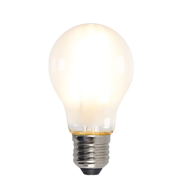E27 LED bombilla regulable, A60, 5w, vidrio blanco, 2700k