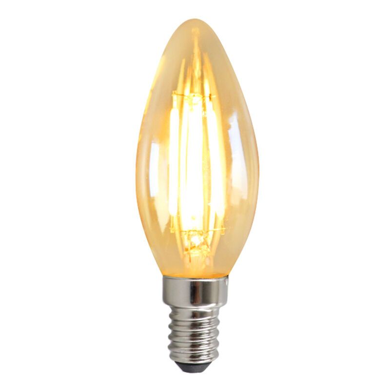 E14 LED bombilla vela regulable, 3w, ámbar de vidrio, 2200K