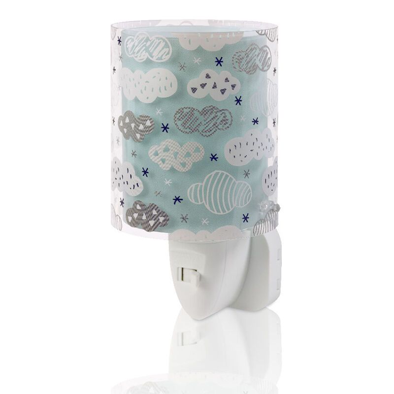 Aplique pared infantil con enchufe de plástico verde, Clouds Aplique pared infantil con enchufe de plástico verde, Clouds