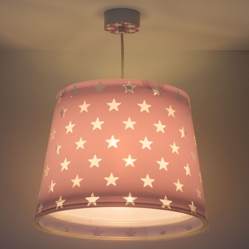Lámpara colgante infantil de plástico morada, Stars Lámpara colgante infantil de plástico morada, Stars