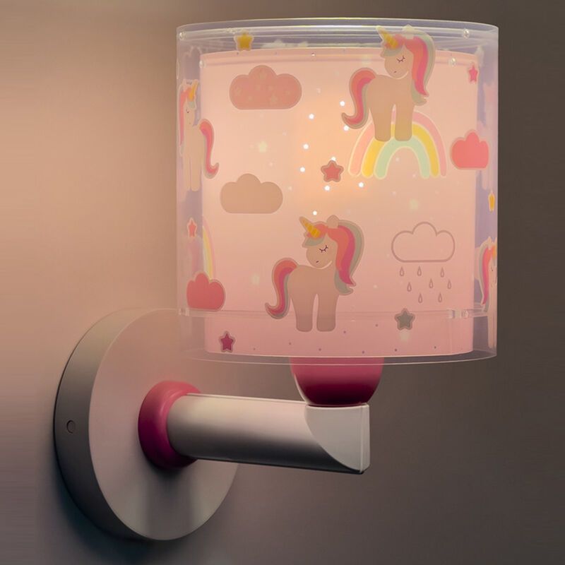 Aplique pared infantil de plástico rosa, Unicorn Aplique pared infantil de plástico rosa, Unicorn