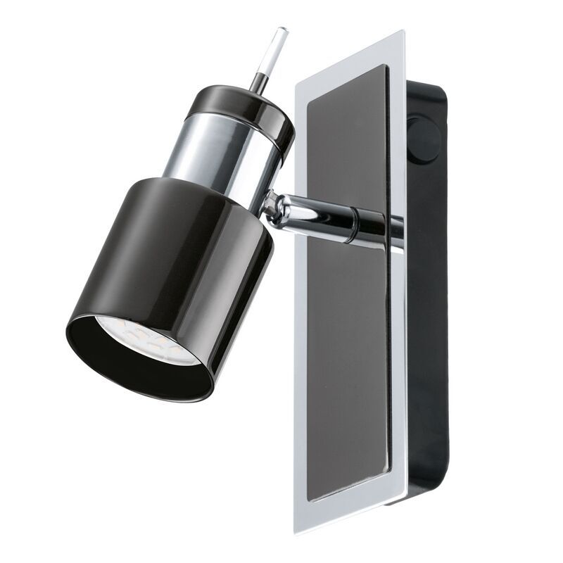 Foco de techo níquel de acero, Nicolas, con interruptor Foco de techo níquel de acero, Nicolas, con interruptor