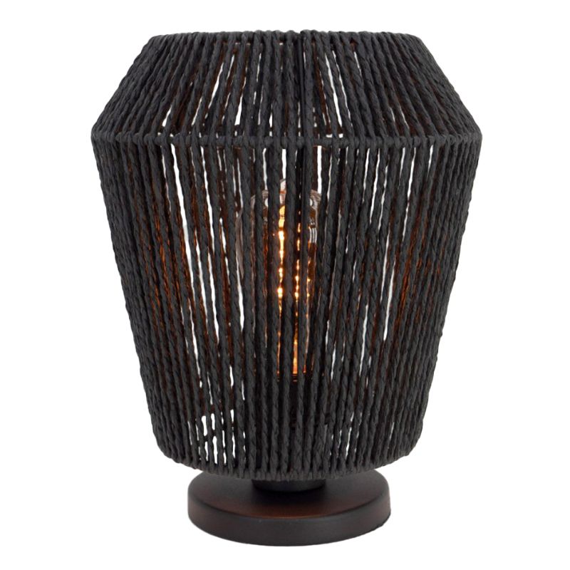 Lámpara de mesa de papel negra, Caine, con interruptor