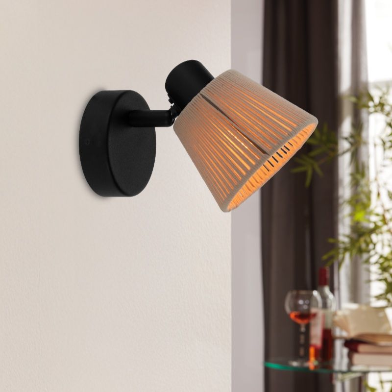 Foco de pared crema de tela, Serah Foco de pared crema de tela, Serah