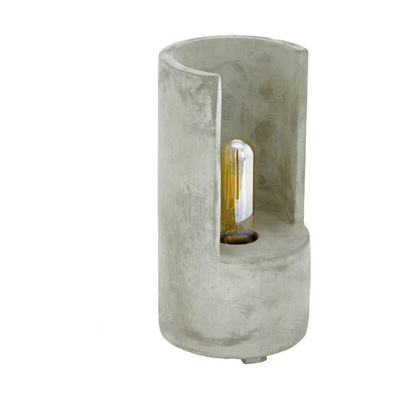 Lámpara de mesa de cemento gris, Elmas, con interruptor