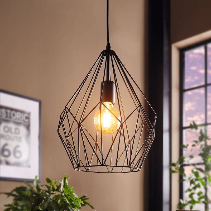 Lámpara colgante negra de metal, Acri Lámpara colgante negra de metal, Acri