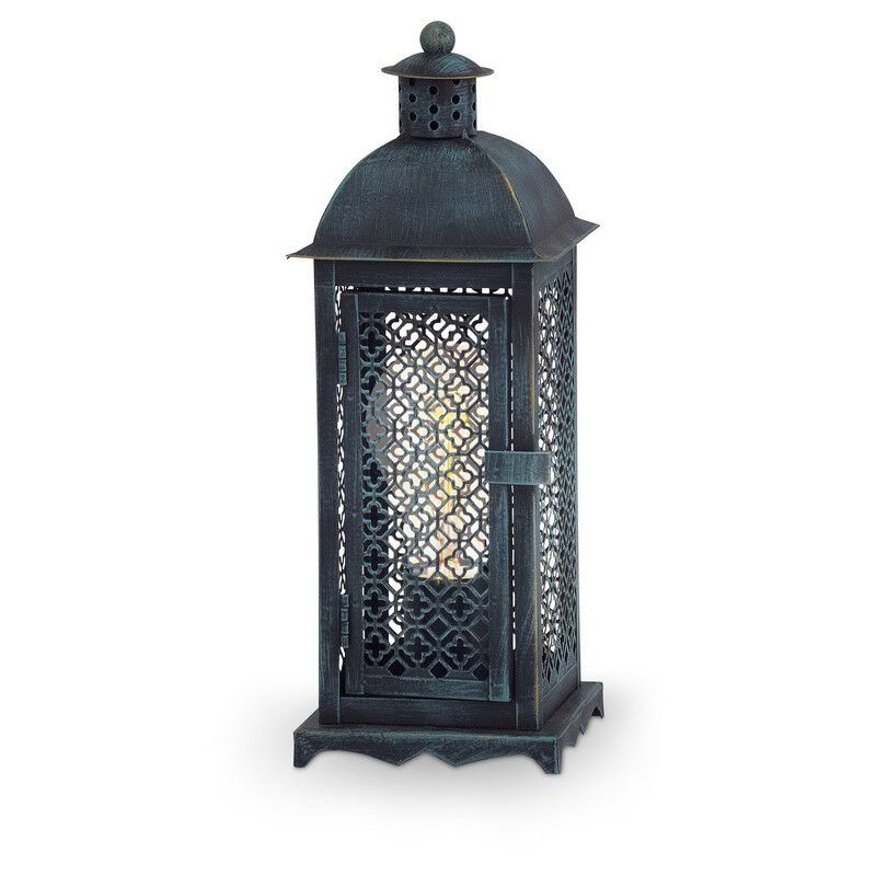 Lámpara de mesa verde de metal, Abdirahman, con interruptor