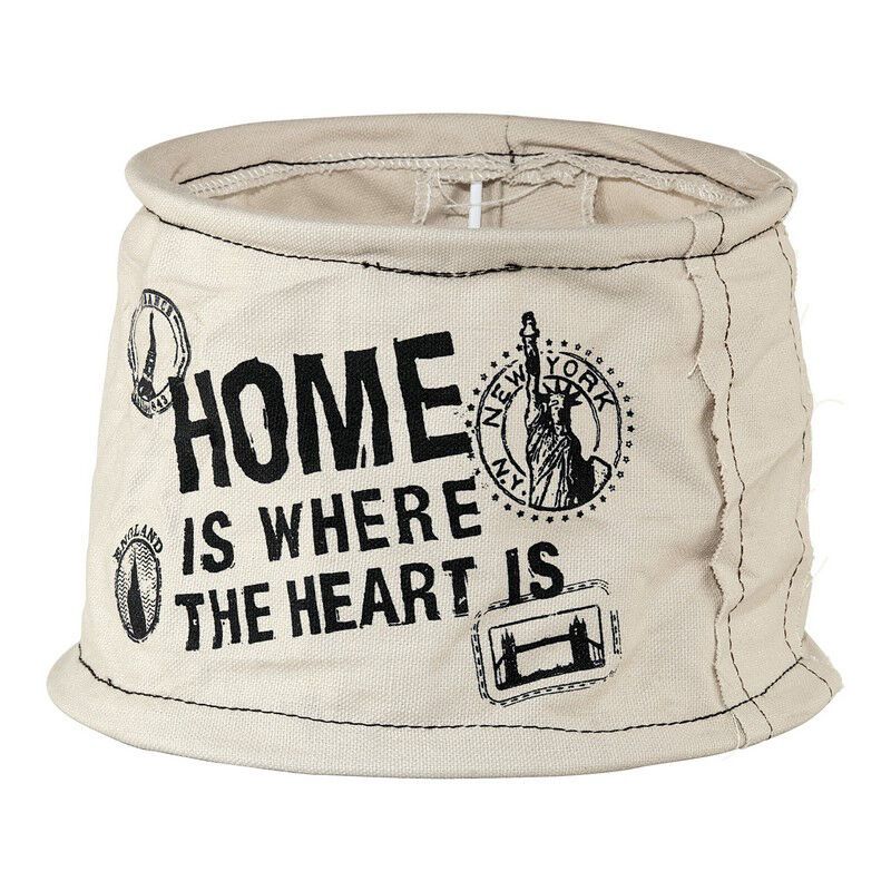 Pantalla gris Noah, tela, rústico Pantalla gris Noah, tela, rústico