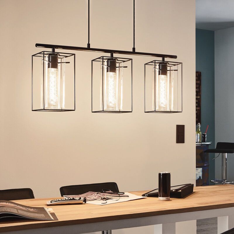 Lámpara colgante negra de vidrio, Aprica