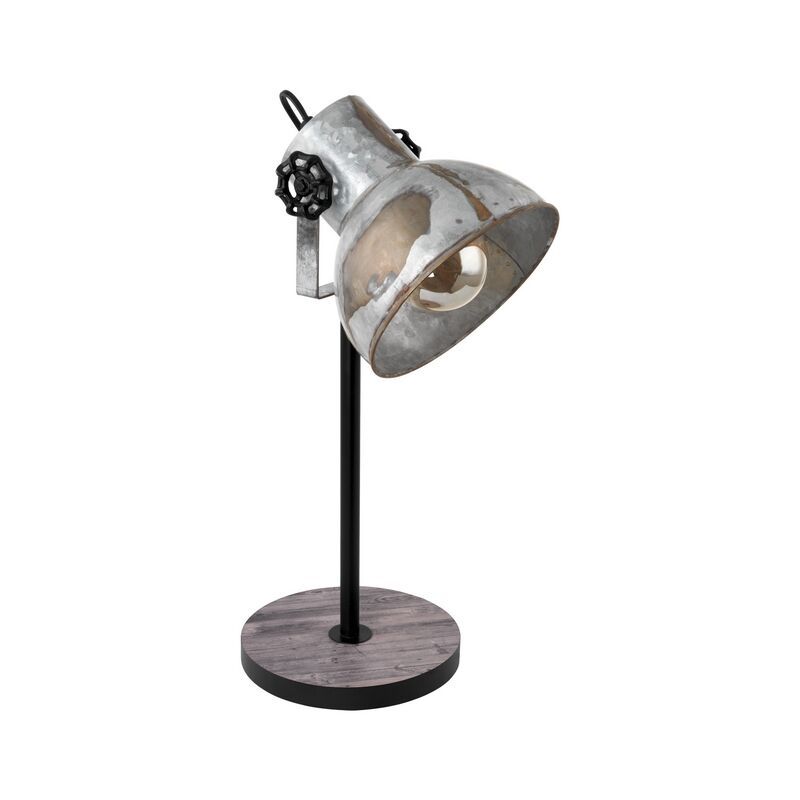 Lámpara de mesa de madera marrón, Angelina, con interruptor