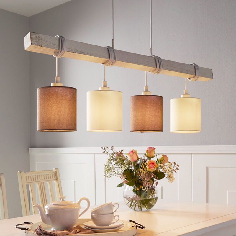 Lámpara colgante de madera blanca, Anton