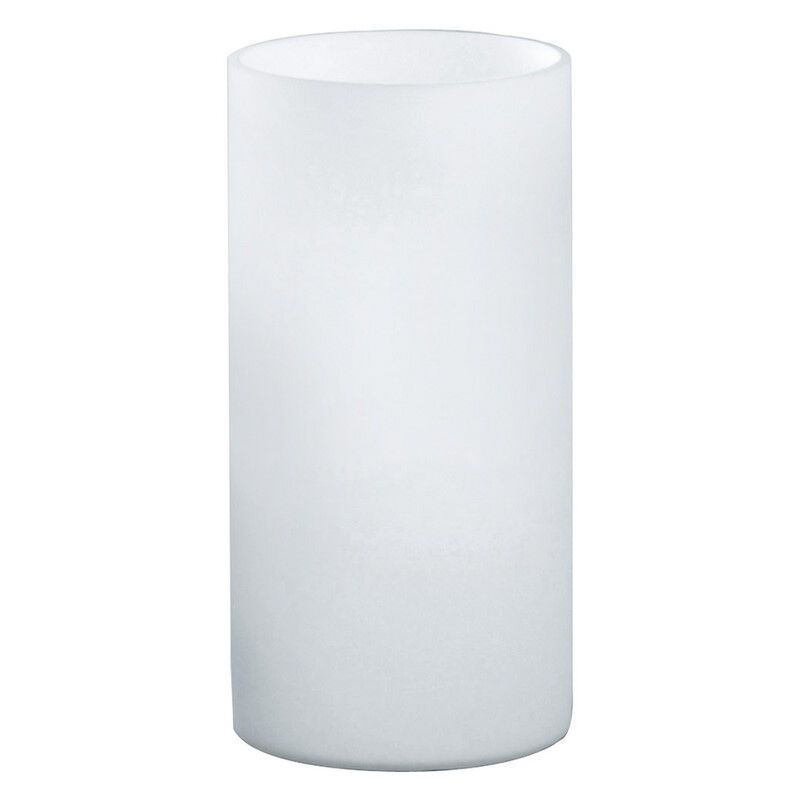 Lámpara de mesa blanca de vidrio, Basken, con interruptor
