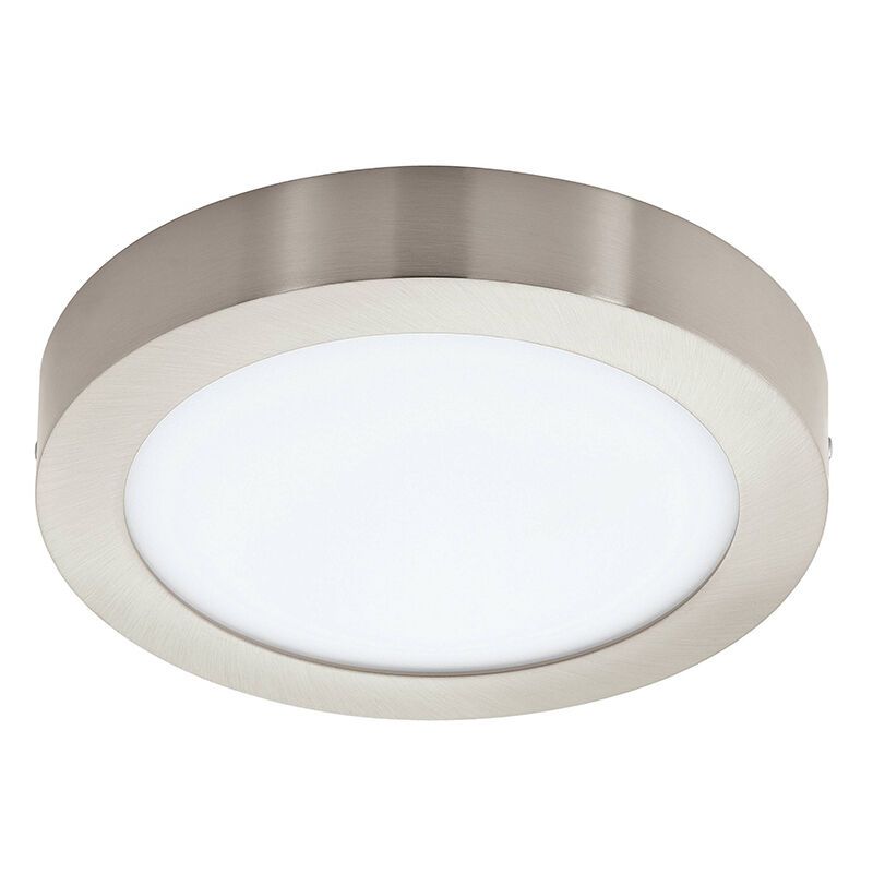 Lámpara de techo inteligente níquel de plástico, Geraldo, 16,5W, ajustable entre luz blanco cálido y frío LED, IP44