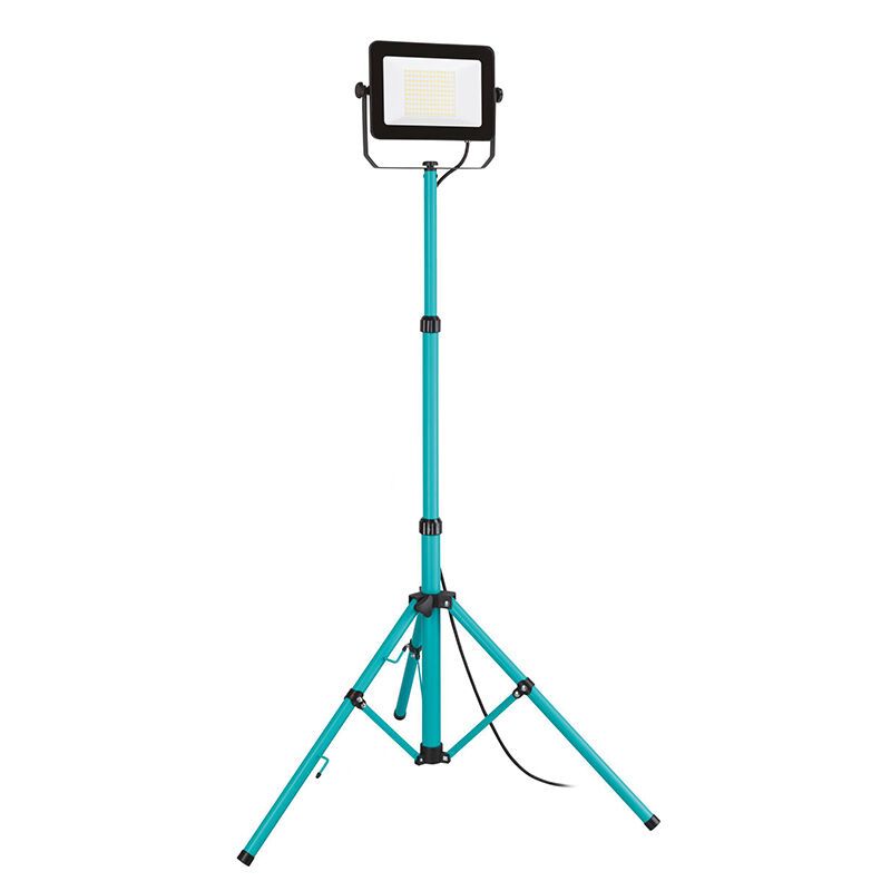 Luz de trabajo azul de aluminio, Angelos, 100W, 4000K LED, IP65, con interruptor Luz de trabajo azul de aluminio, Angelos, 100W, 4000K LED, IP65, con interruptor