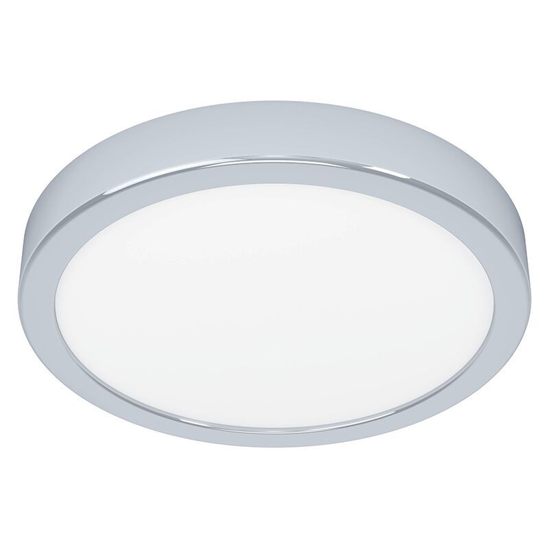 Lámpara de techo baño cromada de plástico, Geraldo, 17W, 3000K LED, IP44