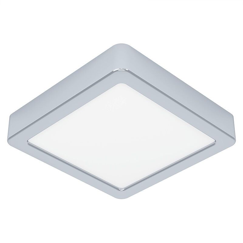 Lámpara de techo baño cromada de plástico, Geraldo, 11W, 3000K LED, IP44