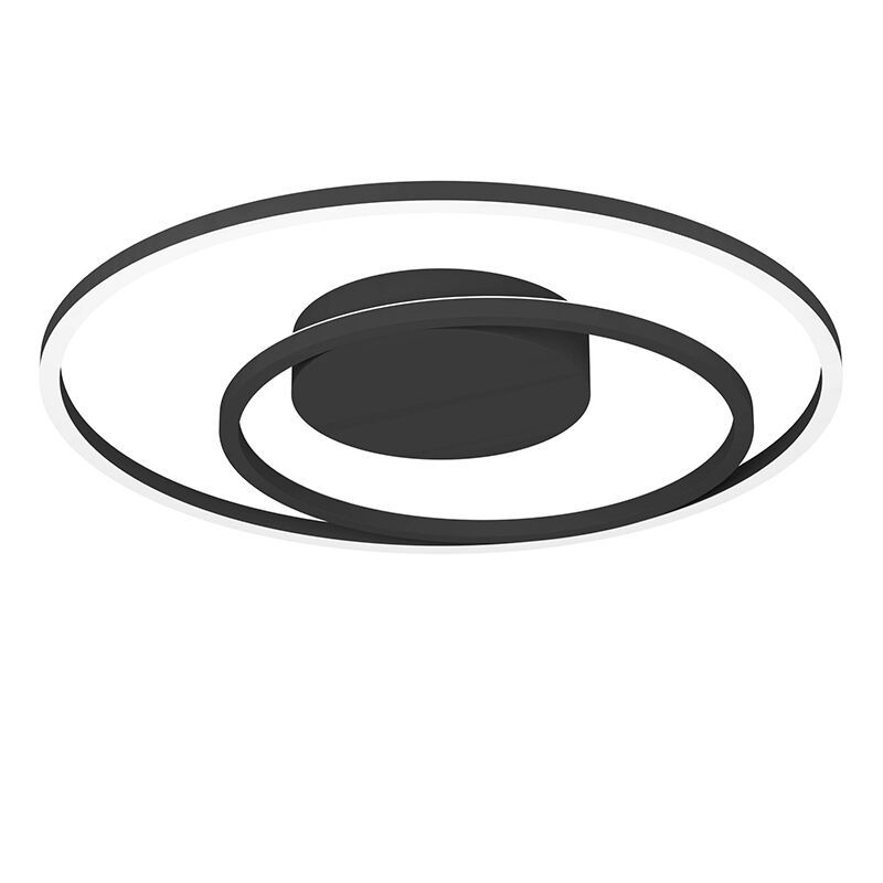 Lámpara de techo inteligente negra de aluminio, Cecilia, 21,5W, ajustable entre luz blanco cálido y frío LED