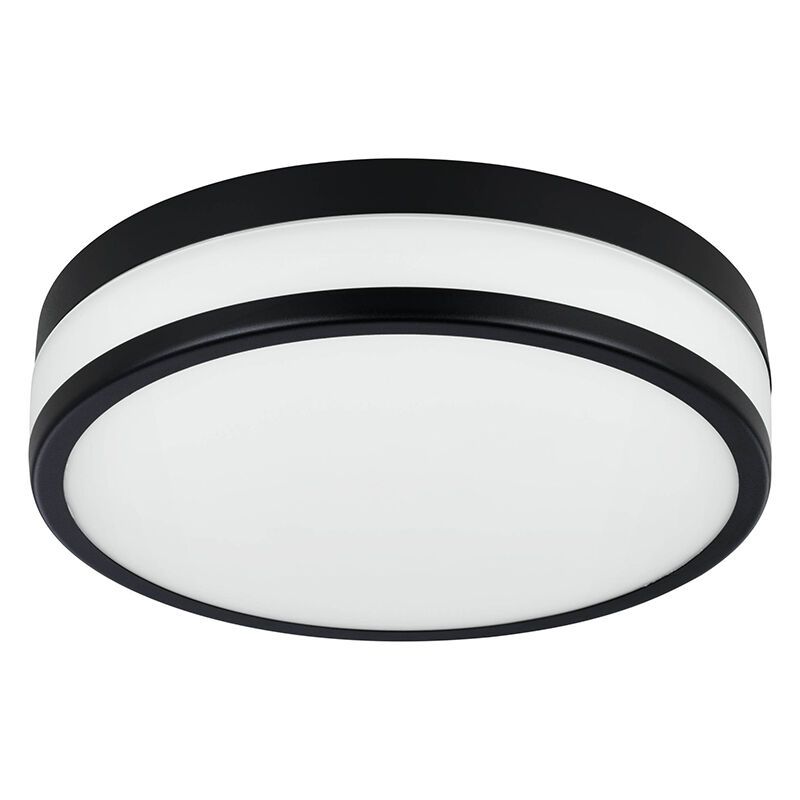 Lámpara de techo baño negra de vidrio, Jacco, 5,7W, 3000K LED, IP44 Lámpara de techo baño negra de vidrio, Jacco, 5,7W, 3000K LED, IP44
