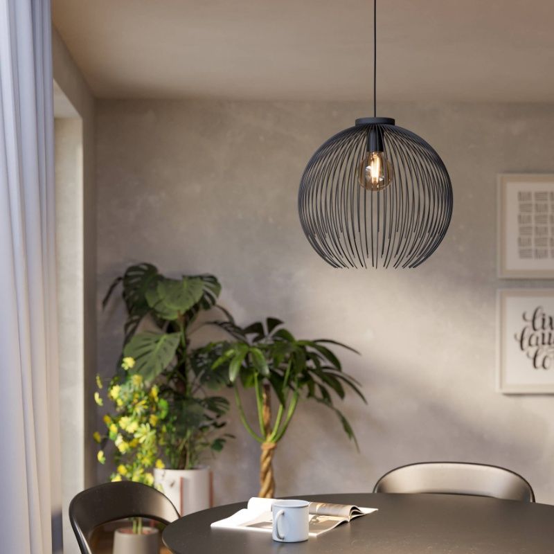 Lámpara colgante negra de acero, Keimpe