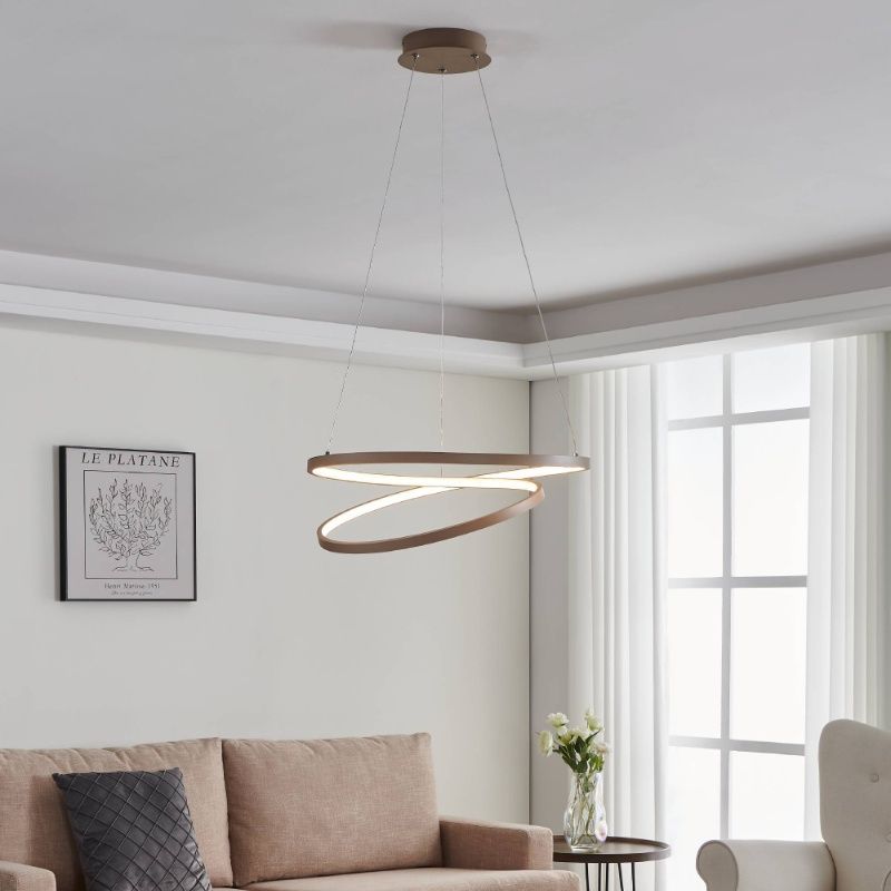 Lámpara colgante beige de aluminio, Ties, 36W, 3000K LED Lámpara colgante beige de aluminio, Ties, 36W, 3000K LED