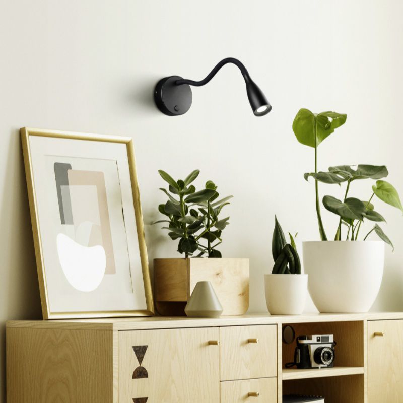 Aplique negro de plástico, Obbe, 3,8W, 3000K LED, con interruptor Aplique negro de plástico, Obbe, 3,8W, 3000K LED, con interruptor