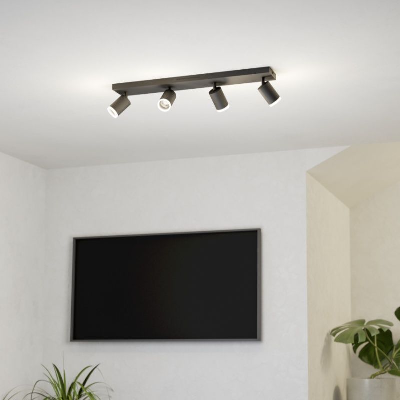 Lámpara de techo inteligente negra de aluminio, Mayke, 3,7W, RGBW LED Lámpara de techo inteligente negra de aluminio, Mayke, 3,7W, RGBW LED