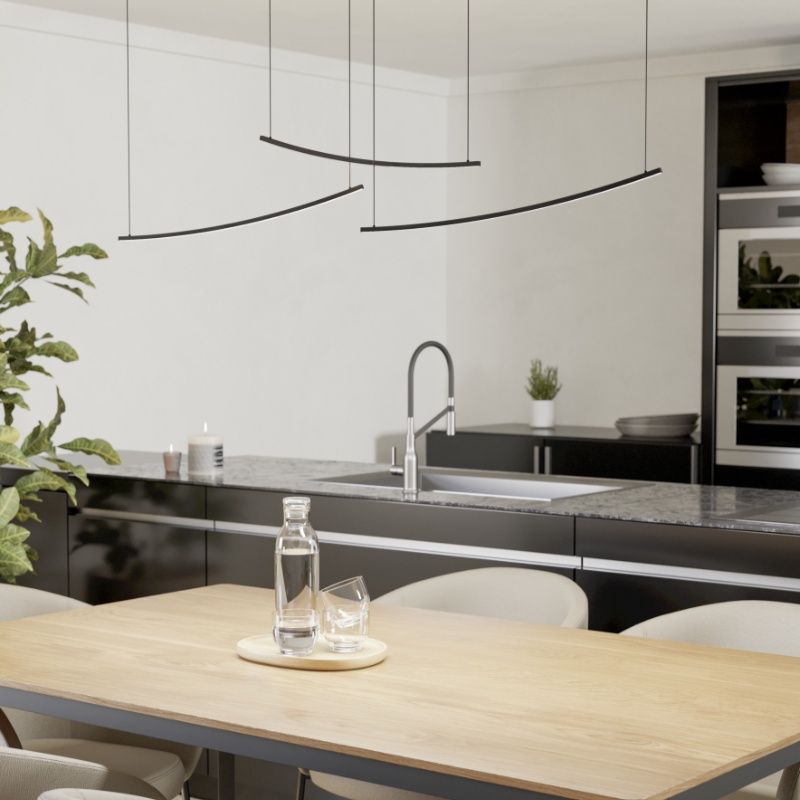 Lámpara colgante negra de plástico, Vilko, 22W, white switch LED Lámpara colgante negra de plástico, Vilko, 22W, white switch LED