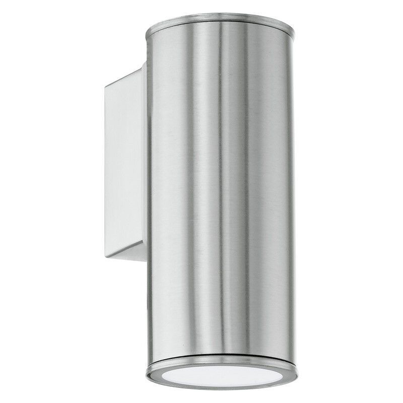Lámpara exterior plateada de acero inoxidable, Marlies, IP44