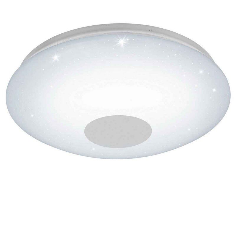 Lámpara de techo blanca de plástico, Barbera, 30W, ajustable entre luz blanco cálido y frío LED