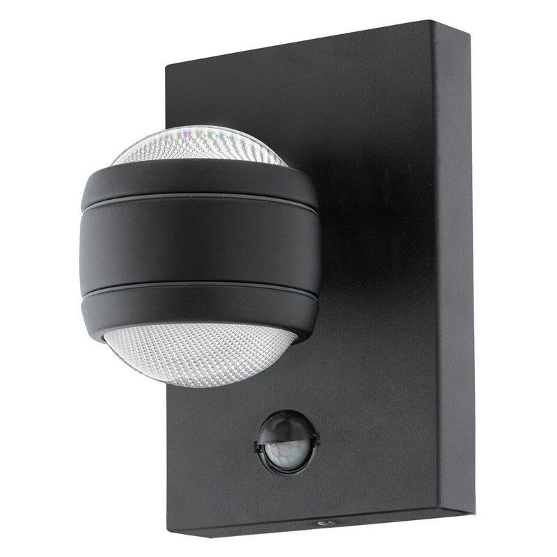 Aplique exterior con sensor de movimiento negro de plástico, Bastien, IP44 Aplique exterior con sensor de movimiento negro de plástico, Bastien, IP44