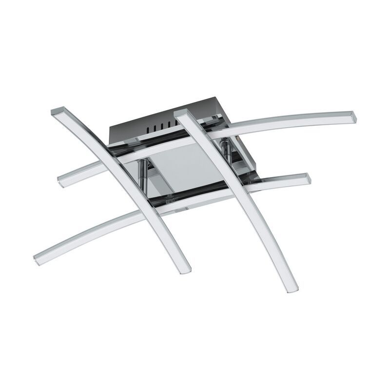 Plafón de techo cromado de aluminio, Josua, 5W, 3000K LED