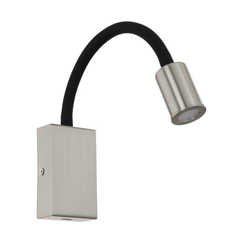 Aplique níquel de plástico, Cafer, 4W, 3000K LED, con interruptor Aplique níquel de plástico, Cafer, 4W, 3000K LED, con interruptor